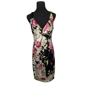 David Meister Silk Charmeuse Satin Dress Womens Sz 6 Ruched Bodice Stretch $605